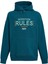 Mood Erkek Içi Polarlı Yazı Baskılı Yakası Çıtçıtlı Kapüşonlu Petrol Yeşili Sweatshirt 7