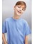 OCTAVE Erkek Oversize Mavi T-Shirt 3