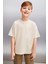 OCTAVE Erkek Oversize Bej T-Shirt 3
