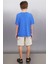 OCTAVE Erkek Oversize Saks Mavi T-Shirt 4
