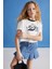 Bıtten Kız Çocuk %100 Pamuk Baskılı Kontrast Renk Yakalı Kısa Kollu Siyah T-Shirt 3
