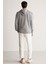 Palmer Erkek Baskılı Oversize Fit Içi Polarsız Açık Gri Sweatshirt 4