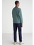 Olıvıer Erkek Regular Fit Önü Nakışlı Yeşil Sweatshirt 3