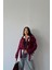 Fh Fashionhere Süet Crop Ceket Kol 3 Kemer Detaylı - Bordo 1