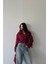 Fh Fashionhere Süet Crop Ceket Kol 3 Kemer Detaylı - Bordo 2