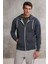 Core Erkek Fermuarlı Yüksek Yaka Kapüşonlu Kordonlu Içi Polarlı Lacivert Sweatshirt 1