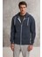 Core Erkek Fermuarlı Yüksek Yaka Kapüşonlu Kordonlu Içi Polarlı Lacivert Sweatshirt 2