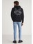 Andreas Erkek Kapüşonlu Içi Polarlı Baskı Detaylı Siyah Sweatshirt 6