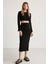 Lauren Kadın Slim Fit Fermuar Detaylı Midi Siyah Etek 1