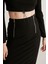 Lauren Kadın Slim Fit Fermuar Detaylı Midi Siyah Etek 2