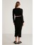 Lauren Kadın Slim Fit Fermuar Detaylı Midi Siyah Etek 4