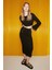 Lauren Kadın Slim Fit Fermuar Detaylı Midi Siyah Etek 5