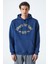 Wulf Erkek Organik Kumaşlı Içi Polarlı Yumuşacık Kanguru Cepli Kapüşonlu Lacivert Sweatshirt 1