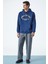 Wulf Erkek Organik Kumaşlı Içi Polarlı Yumuşacık Kanguru Cepli Kapüşonlu Lacivert Sweatshirt 2