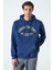 Wulf Erkek Organik Kumaşlı Içi Polarlı Yumuşacık Kanguru Cepli Kapüşonlu Lacivert Sweatshirt 3
