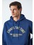 Wulf Erkek Organik Kumaşlı Içi Polarlı Yumuşacık Kanguru Cepli Kapüşonlu Lacivert Sweatshirt 5