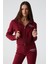 IRESSINE Kadın Kapüşonlu Fermuarlı Uzun Kollu Regular Bordo Sweatshirt 1