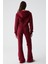 IRESSINE Kadın Kapüşonlu Fermuarlı Uzun Kollu Regular Bordo Sweatshirt 4