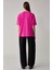 Jemmy Kadın Organik Pamuk Relaxed Fit Yırtmaçlı Yuvarlak Yakalı Pembe T-Shirt 5