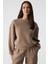 Morgana Kadın Bisiklet Yaka Uzun Kollu Vizon Sweatshirt 1