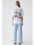 Caıtlyn Kadın Oversize Bisiklet Yaka Beyaz T-Shirt 5