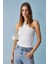 Jroksy Kadın Slim Halter Yaka Kolsuz Beyaz Atlet 1