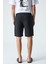 Ardıan Erkek Comfort Fit Cepli Kordonlu Lastikli Bel Siyah Şort & Bermuda 5