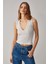 Lescosa Kadın Slim V Yaka Kolsuz Taş Rengi T-Shirt 1