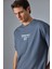 Nıghtout Erkek Oversize Fit Antrasit T-Shirt 3