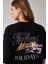 Caıtlyn Kadın Oversize Bisiklet Yaka Siyah T-Shirt 5