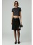 LAVIVA Kadın Kısa Fermuar Detaylı Siyah Etek 1