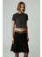 LAVIVA Kadın Kısa Fermuar Detaylı Siyah Etek 2