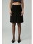 LAVIVA Kadın Kısa Fermuar Detaylı Siyah Etek 4