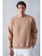 Adams Erkek Içi Polarlı Yumuşacık Organik Pamuklu Regular Fit Açık Kahverengi Sweatshirt 1