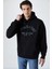Wulf Erkek Organik Kumaşlı Içi Polarlı Yumuşacık Kanguru Cepli Kapüşonlu Siyah Sweatshirt 1