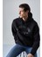 Wulf Erkek Organik Kumaşlı Içi Polarlı Yumuşacık Kanguru Cepli Kapüşonlu Siyah Sweatshirt 5