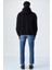 Wulf Erkek Organik Kumaşlı Içi Polarlı Yumuşacık Kanguru Cepli Kapüşonlu Siyah Sweatshirt 6