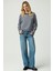 Kıele Kadın Bisiklet Yaka Oversize Lacivert / Beyaz T-Shirt 2