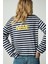 Kıele Kadın Bisiklet Yaka Oversize Lacivert / Beyaz T-Shirt 5