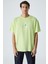 Yummy Erkek Bisiklet Yaka Baskı Detaylı Organik Pamuk Kısa Kol Açık Yeşil T-Shirt 1