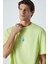 Yummy Erkek Bisiklet Yaka Baskı Detaylı Organik Pamuk Kısa Kol Açık Yeşil T-Shirt 4