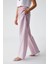 Nılah Kadın Oversize Yüksek Bel Geniş Paça Beyaz / Pembe Pantolon 3