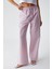 Nılah Kadın Oversize Yüksek Bel Geniş Paça Beyaz / Pembe Pantolon 4