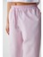 Nılah Kadın Oversize Yüksek Bel Geniş Paça Beyaz / Pembe Pantolon 5