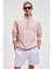 Nestor Erkek Relaxed Fit Dik Yakalı Yarım Fermuarlı Uzun Kollu Pembe Melanj Sweatshirt 4