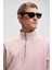 Nestor Erkek Relaxed Fit Dik Yakalı Yarım Fermuarlı Uzun Kollu Pembe Melanj Sweatshirt 5