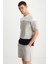 KARNOX Erkek Yuvarlak Yaka Kısa Kol Regular Fit Ekru/Bej/Siyah T-Shirt 4