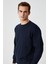 BONELL Erkek %100 Pamuk Relaxed Bisiklet Yaka Uzun Kollu Lacivert Sweatshirt 4