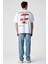 Boletus Erkek Baskı Detaylı Organik Pamuk Oversize Bisiklet Yaka Kısa Kol Beyaz T-Shirt 6