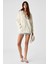 NISPORENI Kadın Oversize Fit Kapüşonlu %100 Organik Pamuk 3 İplik Krem Sweatshirt 5